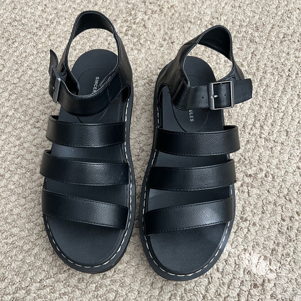 Black platform sandals